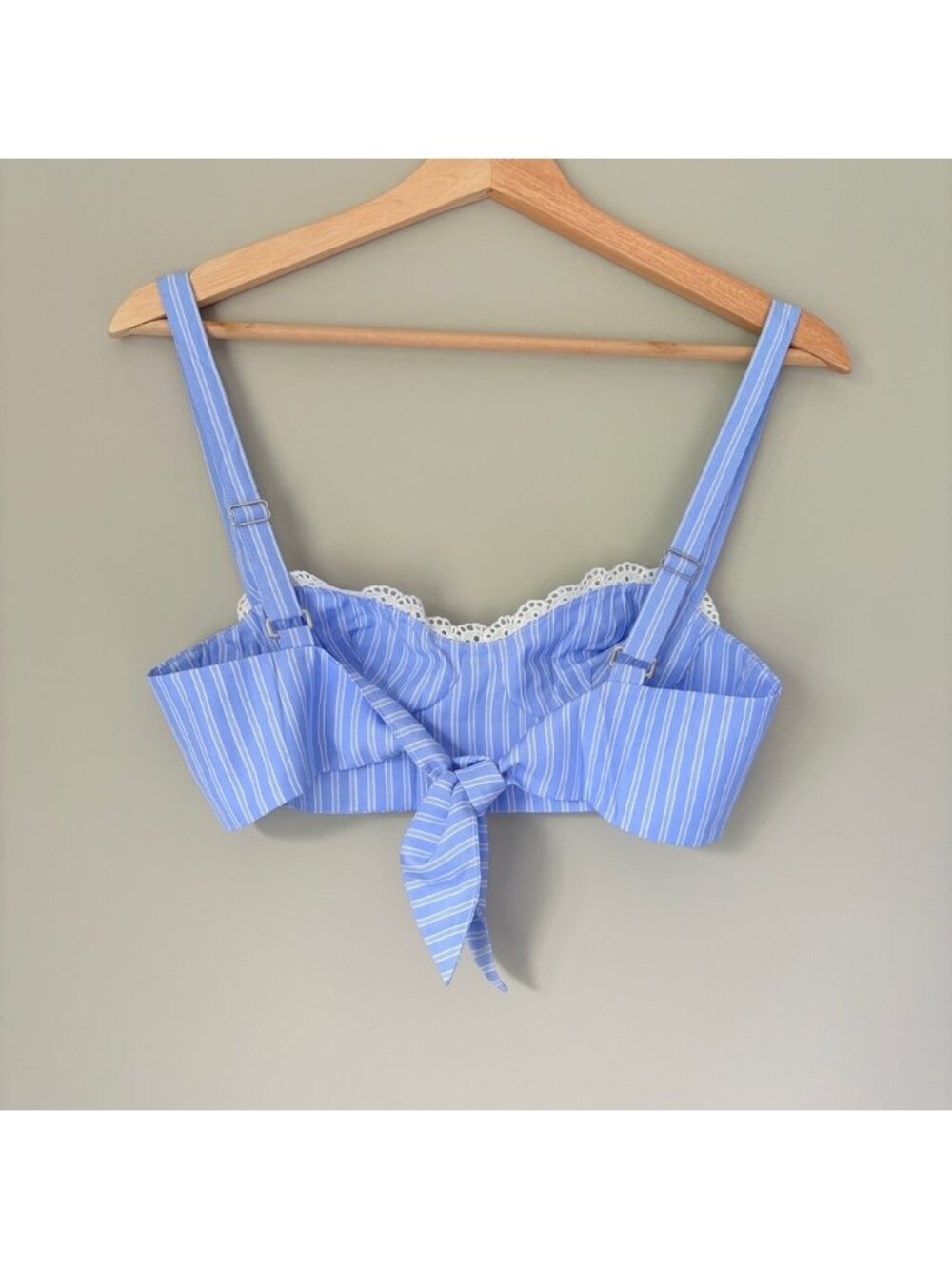 NEW Reformation Pippa Two Piece Set Top Pants Sky Blue Stripe | US 2 UK 6 - Picture 10 of 15